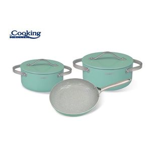 Set de gatit 5 piese Creta, Cooking by Heinner, 56x34x14.5 cm, aluminiu, verde imagine