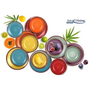 Serviciu de masa, 18 piese, Art of Dining, ceramica, multicolor imagine