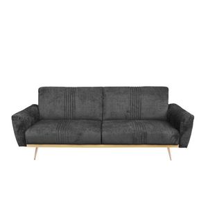 Canapea extensibila Samtige, Homla, 212x84x86.5 cm, lemn/catifea din poliester, negru imagine