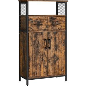 Bufet multifunctional, Vasagle, 60x30x108 cm, PAL/otel, maro rustic imagine