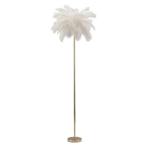 Lampadar Palm White, Mauro Ferretti, Ø55 x 160 cm, 3 x E14, 40W, fier, auriu/alb imagine