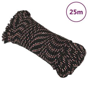 vidaXL Frânghie de barcă, negru, 4 mm, 25 m, polipropilenă imagine