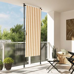 vidaXL Jaluzea rulou de exterior portocaliu/alb 100x270 cm textil/oțel imagine