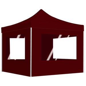 vidaXL Cort de petrecere pliabil cu pereți, bordo, 2 x 2 m, aluminiu imagine