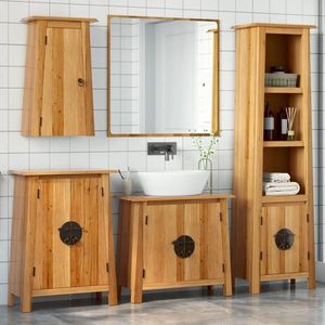 vidaXL Set mobilier de baie, 4 piese, lemn masiv de pin imagine