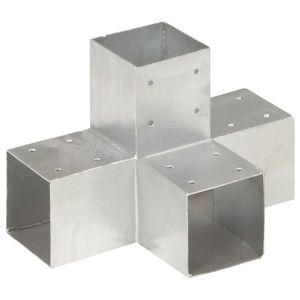 vidaXL Conector de grindă, formă X, 91 x 91 mm, metal galvanizat imagine