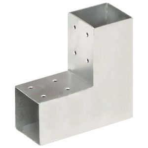 vidaXL Conector de grindă, formă L, 71 x 71 mm, metal galvanizat imagine