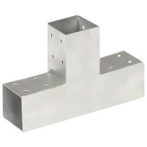 vidaXL Conector de grindă, formă T, 71 x 71 mm, metal galvanizat imagine