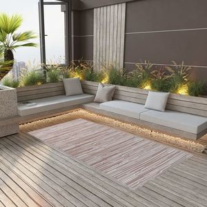 vidaXL Covor de exterior, gri taupe, 140x200 cm, PP imagine