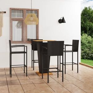 vidaXL Set mobilier bar de gradină, 5 piese, negru imagine