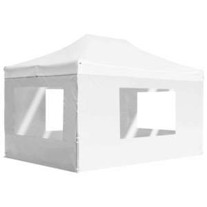 vidaXL Cort de petrecere pliabil cu pereți, alb, 4, 5 x 3 m, aluminiu imagine