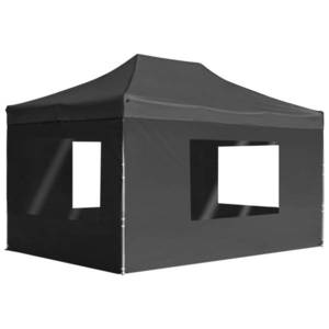 vidaXL Cort de petrecere pliabil cu pereți antracit, 4, 5x3 m, aluminiu imagine