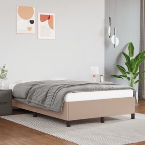 vidaXL Cadru de pat, cappuccino, 120x190 cm, piele ecologică imagine