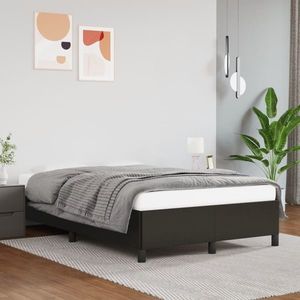 vidaXL Cadru de pat, negru, 120x190 cm, piele ecologică imagine