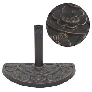 vidaXL Suport umbrelă de soare, rășină, semicerc, bronz, 9 kg imagine