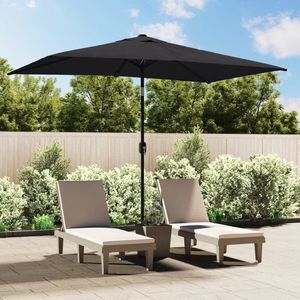 vidaXL Umbrelă de soare de exterior cu stâlp metalic, negru 300x200 cm imagine