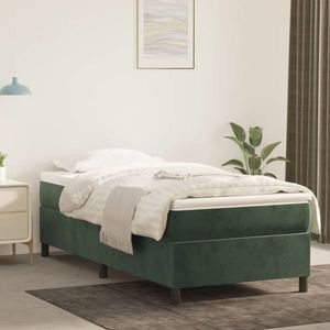 vidaXL Pat box spring cu saltea, verde închis, 80x200 cm, catifea imagine