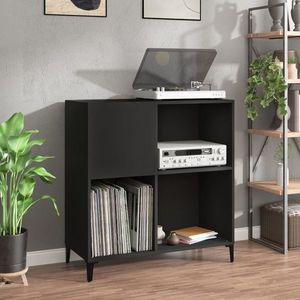 vidaXL Dulap pentru discuri negru 84, 5x38x89 cm lemn compozit imagine