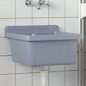 vidaXL Chiuvetă lavoar pentru montare pe perete gri 40x40x24 cm rășină imagine