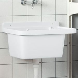 vidaXL Chiuvetă lavoar pentru montare pe perete alb 50x35x24 cm rășină imagine