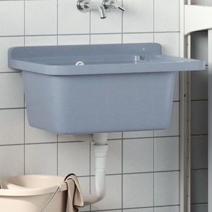 vidaXL Chiuvetă lavoar pentru montare pe perete gri 60x40x28 cm rășină imagine