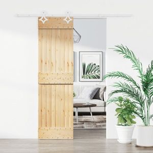 vidaXL Ușă glisantă cu set de feronerie 70x210 cm, lemn masiv de pin imagine