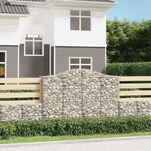 vidaXL Coșuri gabion arcuite 50 buc, 200x50x140/160cm, fier galvanizat imagine