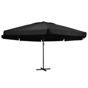 vidaXL Umbrelă de soare de grădină, stâlp aluminiu, negru, 600 cm imagine