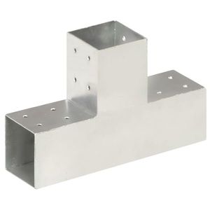 vidaXL Conector de grindă, formă T, 81 x 81 mm, metal galvanizat imagine