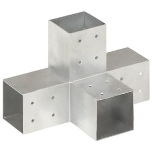 vidaXL Conector de grindă, formă X, 81 x 81 mm, metal galvanizat imagine