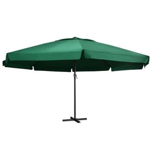 vidaXL Umbrelă de soare de grădină, stâlp aluminiu, verde, 600 cm imagine