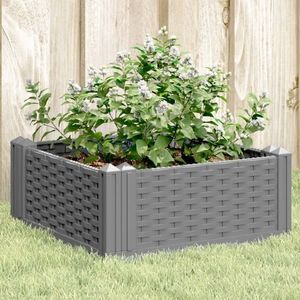 vidaXL Jardinieră grădină cu țăruși, gri deschis, 42, 5x42, 5x28, 5 cm PP imagine