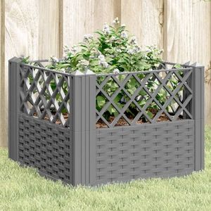 vidaXL Jardinieră grădină cu țăruși gri deschis, 43, 5x43, 5x43, 5 cm, PP imagine