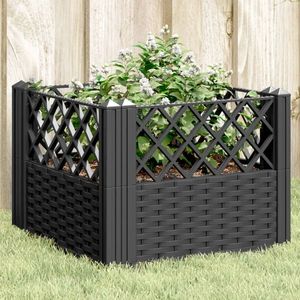 vidaXL Jardinieră de grădină cu spalier, negru, 43, 5x43, 5x43, 5 cm, PP imagine