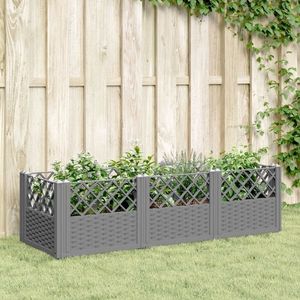 vidaXL Jardinieră grădină cu țăruși gri deschis 123, 5x43, 5x43, 5 cm PP imagine