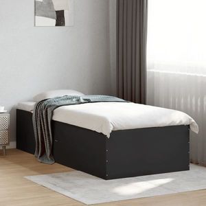 vidaXL Cadru de pat, negru, 90x190 cm, lemn prelucrat imagine