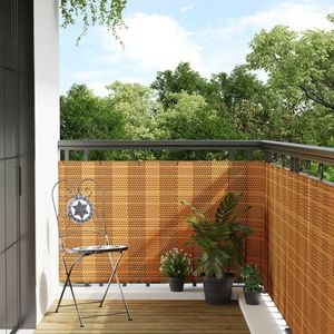 vidaXL Paravan Balcon Maro Deschis 300x100 cm Poly Rattan imagine