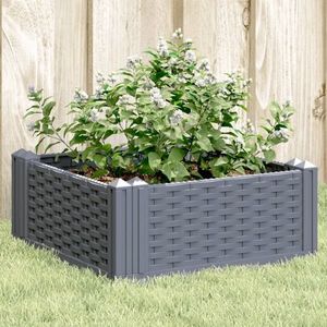 vidaXL Jardinieră de grădină cu țăruși, gri, 42, 5x42, 5x28, 5 cm, PP imagine