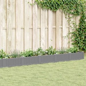 vidaXL Jardinieră grădină cu țăruși, gri deschis 362, 5x42, 5x28, 5 cm PP imagine