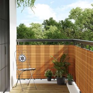 vidaXL Paravan Balcon Maro Deschis 400x90 cm Poly Rattan imagine