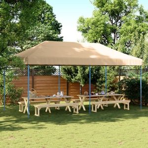 vidaXL Cort de petrecere pliabil Pop-Up, 580x292x315 cm, bej imagine