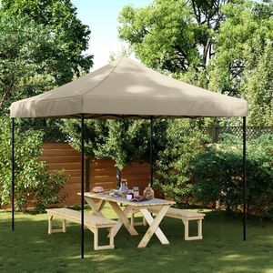 vidaXL Cort de petrecere pliabil Pop-Up, taupe, 292x292x315 cm imagine