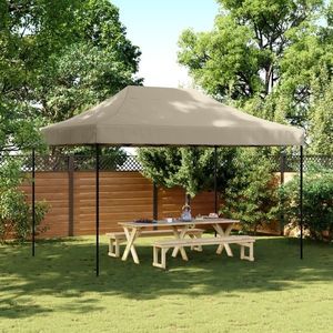 vidaXL Cort de petrecere pliabil Pop-Up, taupe, 410x279x315 cm imagine