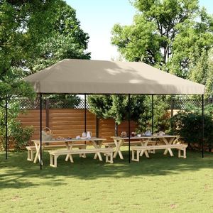 vidaXL Cort de petrecere pliabil Pop-Up, taupe, 580x292x315 cm imagine