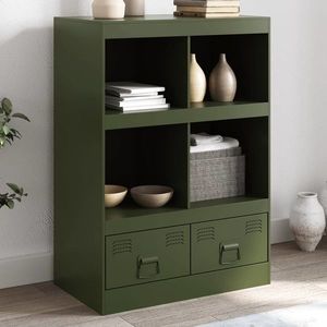 vidaXL Dulap înalt verde măslină 67x39x95 cm oțel imagine