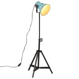 vidaXL Lampă de podea, 25 W, albastru uzat, 35x35x65/95 cm, E27 imagine