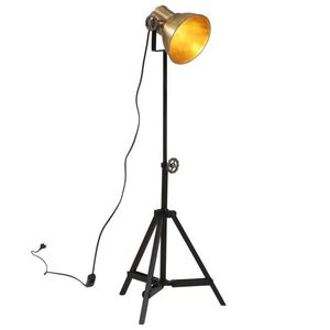 vidaXL Lampă de podea 25 W, alamă antichizată, 35x35x65/95 cm, E27 imagine