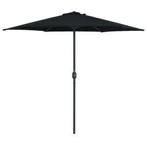 vidaXL Umbrelă de soare cu stâlp din aluminiu, negru, 270x246 cm imagine