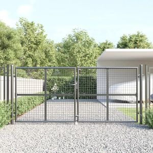 vidaXL Poartă de grădină din plasă antracit 300x175 cm oțel galvanizat imagine