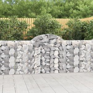 vidaXL Coșuri gabion arcuite 50 buc, 200x30x100/120 cm fier galvanizat imagine